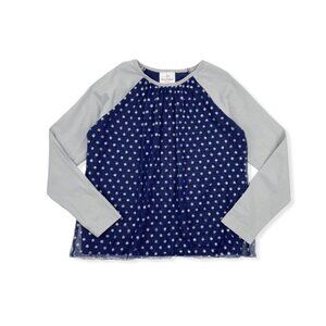Hanna Andersson Soft Tulle Raglan Tee in Silver Dot
